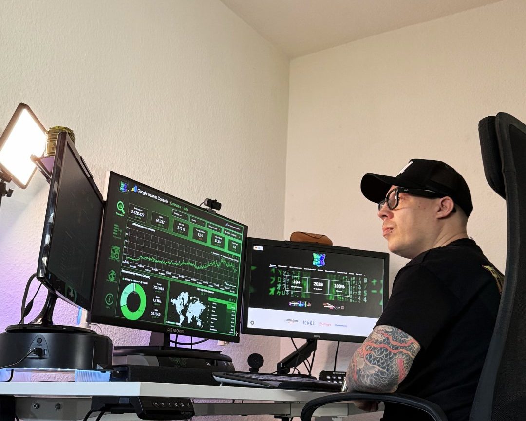 Arbeitsumgebung von DigiAds44 mit Analyse Dashboard und Website Tracking zur Entwicklung von Online-Marketing Systemen