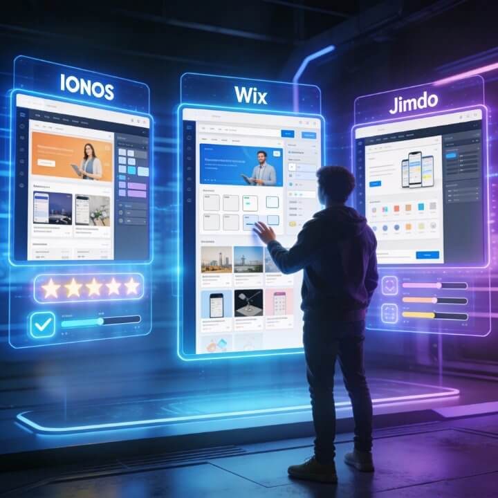 DigiAds44 IONOS Wix Jimdo Vergleich - Baukasten Website Experte