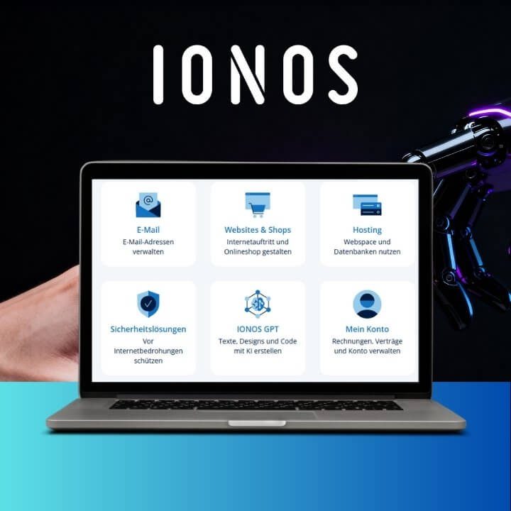 DigiAds44 IONOS Konto Übersicht - Website Hosting E-Mail Datenschutz IONOS GPT KI