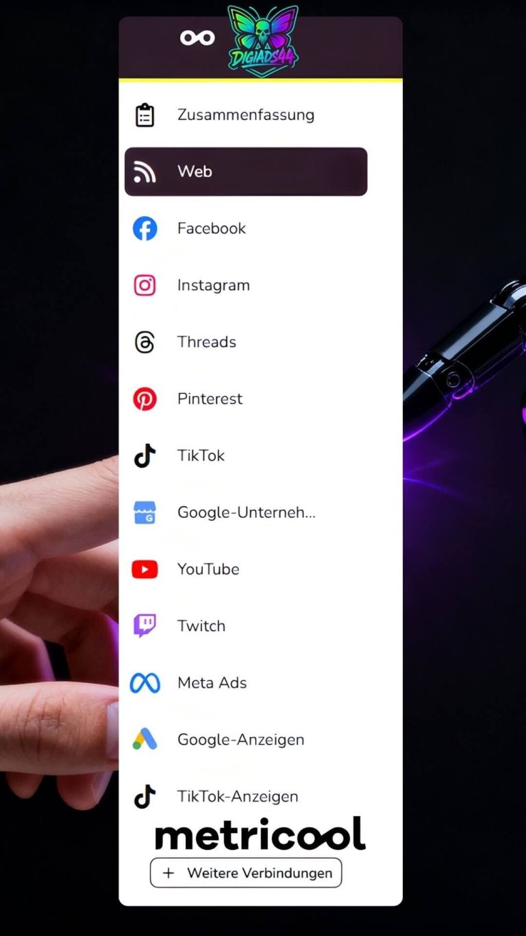 Metricool Multi-Platform Übersicht DigiAds44 Social Media Kanäle