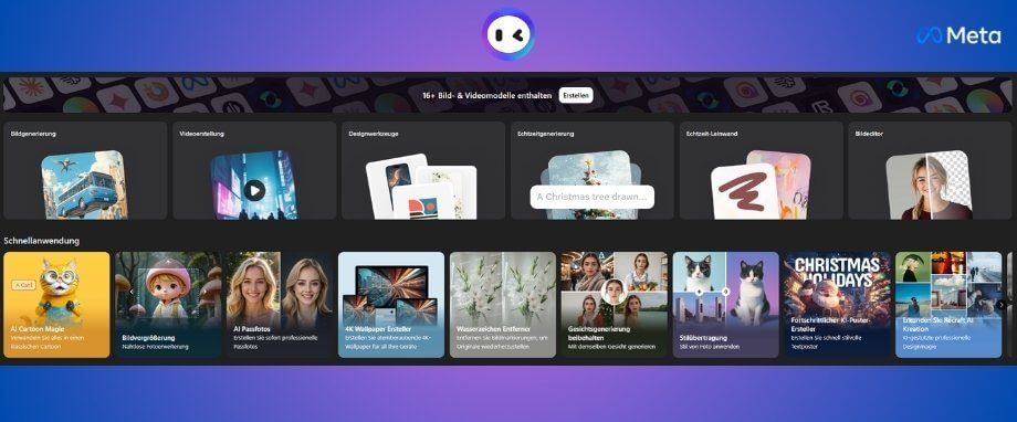 Monica AI: Kreativwerkzeuge & Bildbearbeitung Funktionen Übersicht der Monica KI-Tools und Funktionen, darunter Bildgenerierung, Videoerstellung, Designwerkzeuge und Echtzeitgenerierung