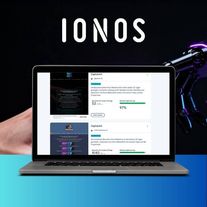 Website Hilfe DigiAds44 mit IONOS MyWebsite Now - Selbstständige KMU-Websites