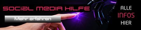 Robotfinger aktiviert "Social Media Hilfe" mit Neon-Glow